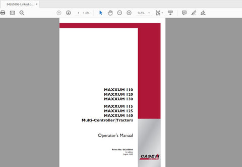 Discover the essential CASE IH Tractor Maxxum Operator’s Manual, designed specifically for models 110, 115, 120, 125, 130, and 140. This comprehensive PDF file provides you with all 