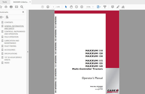 Unlock the full potential of your CASE IH Maxxum tractor with the comprehensive Operator’s Manual for models 110, 115, 120, 125, 130, and 140. This PDF file is designed to provide