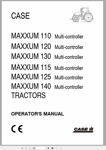 Unlock the full potential of your CASE IH Maxxum 110 and 140 tractors with our comprehensive Operator Manual in PDF format. This essential guide provides detailed instructions