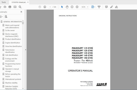 Unlock the full potential of your CASE IH Maxxum tractor with the comprehensive Operator’s Manual for models 115, 125, 135, 145, and 150 CVX Tier 4B. This PDF file is designed