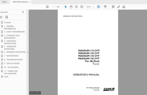 Unlock the full potential of your CASE IH Maxxum tractor with the comprehensive Operator’s Manual for models 115, 125, 135, and 145. This PDF file is designed to provide you