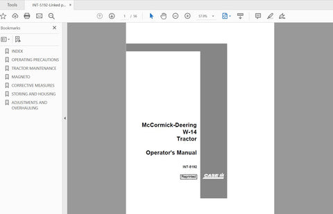 Unlock the full potential of your CASE IH Tractor with the McCormick-Deering W-14 Operator’s Manual. This comprehensive PDF file is designed to provide you with essential information
