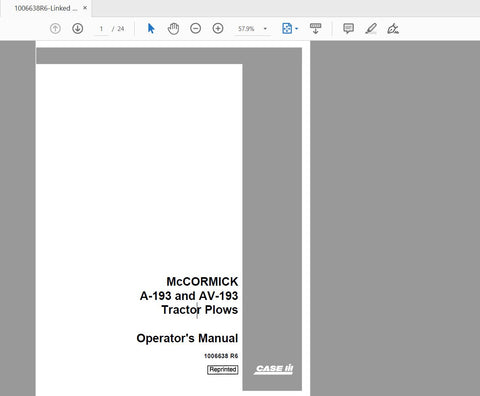 Discover the essential CASE IH Tractor McCormick A-193 AV-193 Operator’s Manual, designed specifically for your Super A_AV Tractor. This comprehensive PDF file provides detailed instructions and insights to help you maximize the performance and longevity