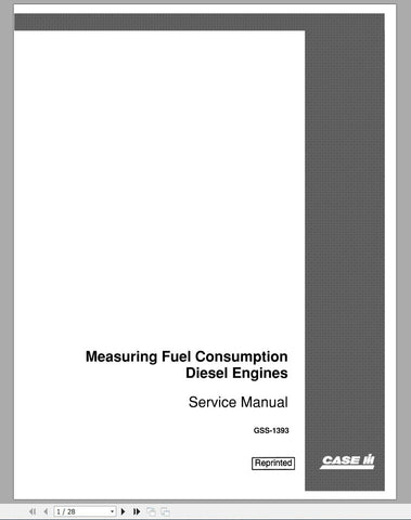 Optimize your CASE IH tractor's performance with the comprehensive "Measuring Fuel Consumption on Diesel Engines" service manual (GSS1393). This PDF file is an essential