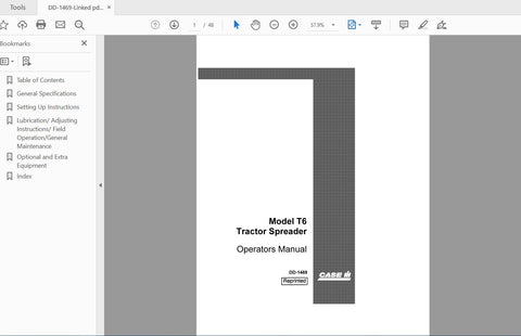 Discover the essential CASE IH Tractor Model T6 Spreader DD-1469 Operator’s Manual, now available in a convenient PDF format. This comprehensive guide is designed to enhance your operational efficiency, providing you with detailed instructions and insights tailored