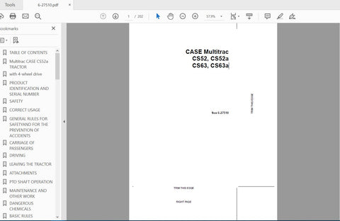 Discover the essential CASE IH Tractor Operator’s Manual for models Multitrac CS52, CS52A, CS63, and CS63A. This comprehensive PDF file is designed to provide you with all the necessary information to operate and maintain your tractor efficiently. With clear instructions