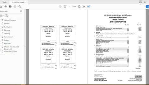 Unlock the full potential of your CASE IH Tractor with the comprehensive Service Manual for models MX100, MX110, MX120, and MX135. This PDF file, catalog number 7-65907R0