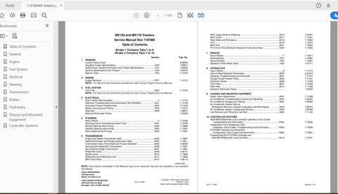 Enhance your maintenance routine with the CASE IH TRACTOR MX150, MX170 SERVICE MANUAL (7-87886R0) in PDF format. This comprehensive guide is designed specifically for