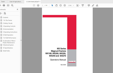 Discover the essential CASE IH Tractor MX150 and MX170 Operator’s Manual, designed specifically for models JJA0108301 and AFT 6-24641. This comprehensive PDF file serves