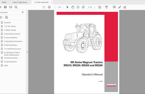 Enhance your farming efficiency with the CASE IH Tractor MX210, MX230, MX255, and MX285 Series Magnum Operator’s Manual. This comprehensive PDF file is designed to provide you
