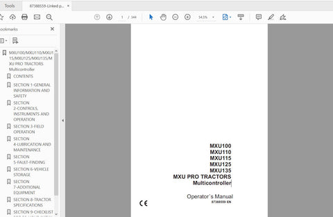 Discover the essential CASE IH TRACTOR MXU PRO MULTICONTROLLER OPERATOR’S MANUAL, designed specifically for models MXU100, 110, 115, 125, and 135. This comprehensive PDF file provides you with all the necessary information to operate and