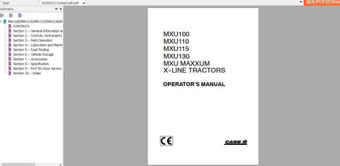 Unlock the full potential of your CASE IH MXU100, 110, 115, and 130 Maxxum X-Line tractors with the comprehensive Operator’s Manual (PDF file). This essential guide is designed to provide you with detailed insights into the operation, maintenance, and troubleshooting