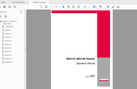 Enhance your farming efficiency with the CASE IH TRACTOR MXU115 and MXU130 Operator’s Manual