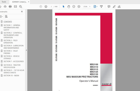 Discover the ultimate resource for your CASE IH MXU series tractors with the MXU 100, 110, 115, 125, and 135 Operator’s Manual. This comprehensive PDF file is designed to provide you