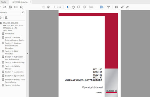 Unlock the full potential of your CASE IH MXU Maxxum tractor with the comprehensive Operator’s Manual (PDF file) designed specifically for models 100, 110, 115, and 130. This essential guide provides detailed insights into the operation, maintenance, and