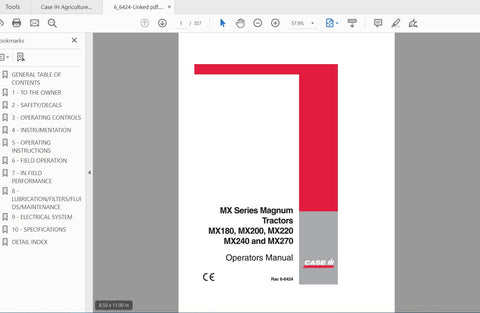 Discover the essential CASE IH Tractor MX Series Magnum Operator’s Manual (EUR 6-6424) in a convenient PDF format. This comprehensive guide is designed to enhance your
