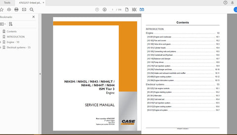 Unlock the full potential of your CASE IH tractor with the comprehensive Service Manual for models N843H, N843L, N843, N844LT, N844L, N844T, and N844 ISM Tier 3 Engine