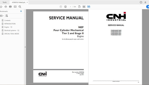 Unlock the full potential of your CASE IH tractor with the NEF Four Cylinder Mechanical Tier 2, Stage II Engine Service Manual (Part Number: 47899763). This comprehensive PDF file is designed to provide you with detailed insights and step-by-step instructions