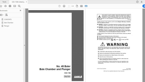 Enhance your maintenance routine with the CASE IH Tractor No. 45 Baler Bale Chamber and Plunger Service