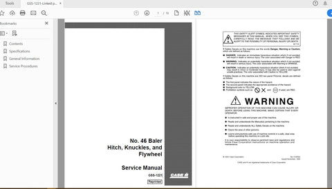 Enhance your CASE IH tractor maintenance with the No. 46 Baler Hitch, Knuckles, and Flywheel Service Manual