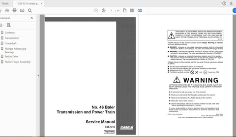 Enhance your agricultural efficiency with the CASE IH Tractor No.46 Baler Transmission and Power Train Service Manual (GSS-1215). This comprehensive PDF file is designed to provide