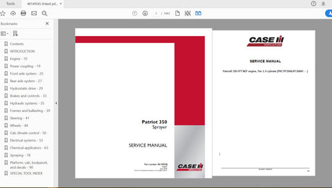 Enhance your maintenance routine with the CASE IH Tractor Patriot 350 Sprayer Service Manual