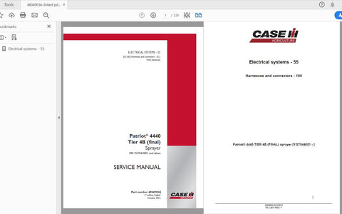 Discover the essential CASE IH Tractor Patriot 4440 Tier 4B (Final) Sprayer Service Manual, designed