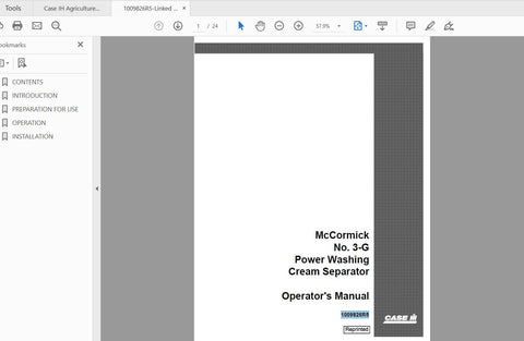 Discover the essential CASE IH Tractor Power Washing Cream Separator Operator’s Manual, designed specifically for the MCCORMICK 3 – G 3G model. This comprehensive PDF file provides you with all the necessary information to operate and maintain your equipment