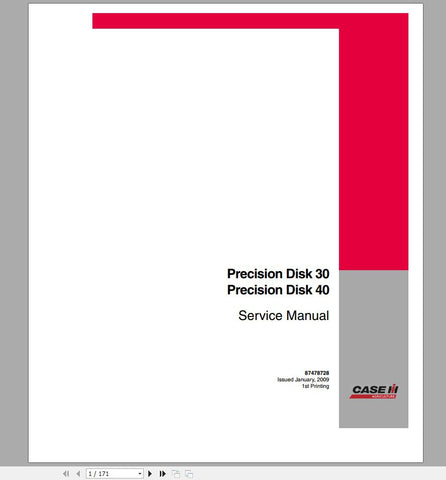 Discover the essential CASE IH Tractor Precision Hoe 800 Service Manual (Part No. 87492443) in a convenient PDF format