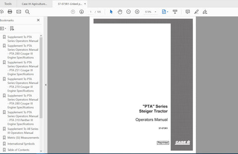 Discover the essential CASE IH Tractor PTA Series Operator’s Manual, specifically designed for Bearcat, Cougar, and Panther models. This comprehensive PDF file serves as your go-to resource for understanding the intricacies of your tractor, ensuring optimal performance and longevity.
