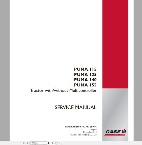 Unlock the full potential of your CASE IH Tractor with the Puma 115, 125, 140, and 155 Multicontroller Service Manual (87727132B_A4). This comprehensive PDF file is an essential resource