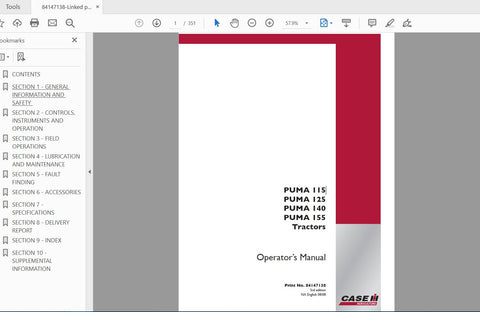 Enhance your farming efficiency with the CASE IH TRACTOR PUMA 115, 125, 140, and 155 Operator’s Manual. This comprehensive PDF file is designed to provide you with essential
