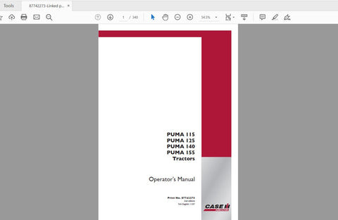 Enhance your farming efficiency with the CASE IH Tractor Puma 115, 125, 140, and 155 Operator’s Manual. This comprehensive PDF file is designed to provide you with essential information