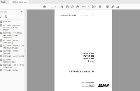 Enhance your farming efficiency with the CASE IH Tractor Puma 125, 140, and 155 Operator’s Manual. This comprehensive PDF file is designed to provide you with essential information and guidance for optimal operation and maintenance of your tractor.
