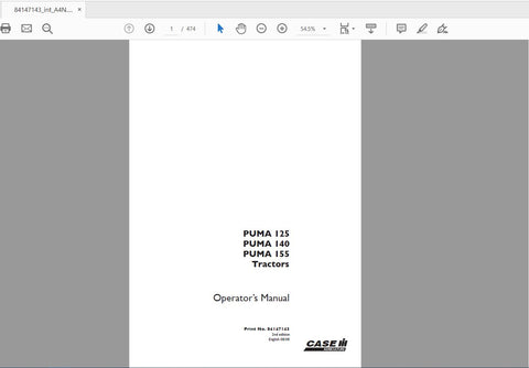 Enhance your farming efficiency with the CASE IH Tractor Puma 125, 140, and 155 Operator’s Manual. This comprehensive PDF file is designed to provide you with all the essential information needed to operate and maintain your tractor effectively. With clear instructions