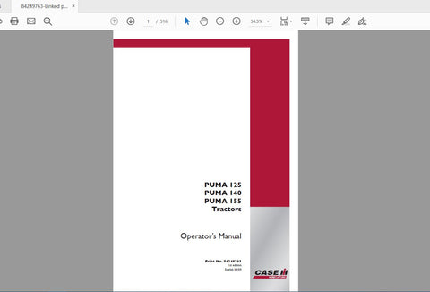Enhance your farming efficiency with the CASE IH Tractor Puma 125, 140, and 155 Operator’s Manual. This comprehensive PDF file is designed to provide you with all the essential information needed to operate and maintain your tractor effectively. With clear instructions