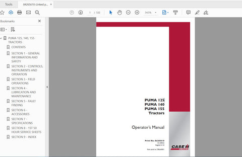 Enhance your farming efficiency with the CASE IH Tractor Puma 125, 140, and 155 Operator’s Manual. This comprehensive PDF file is designed to provide you with all the essential information needed to operate and maintain your tractor effectively. With clear instructions