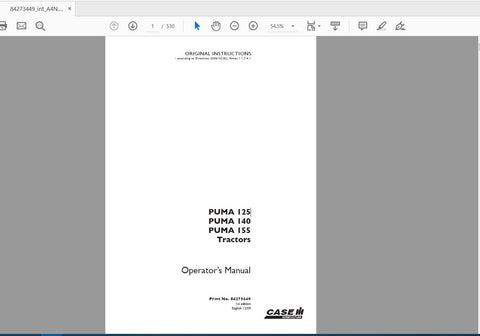 Enhance your farming efficiency with the CASE IH Tractor Puma 125, 140, and 155 Operator’s Manual. This comprehensive PDF file is designed to provide you with all the essential information