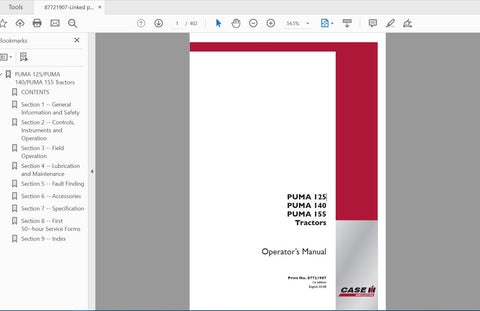 Enhance your farming efficiency with the CASE IH Tractor Puma 125, 140, and 155 Operator’s Manual. This comprehensive PDF file is designed to provide you with essential information and guidance for optimal operation and maintenance of your tractor.

