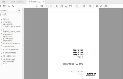 Discover the essential CASE IH Tractor Puma 130, 145, and 160 Operator’s Manual, designed to enhance your operational efficiency and ensure optimal performance. This comprehensive PDF file provides detailed instructions and insights tailored specifically 