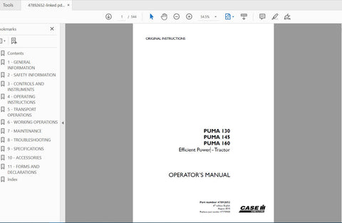Discover the ultimate resource for your CASE IH Tractor Puma 130, 145, and 160 with the Efficient Power Operator’s Manual (PDF File). This comprehensive guide is designed to enhance