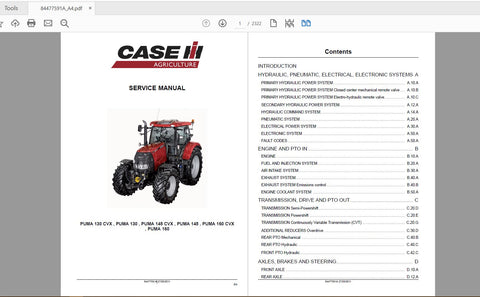 Unlock the full potential of your CASE IH PUMA 130, 145, and 160 tractors with the comprehensive Agricultural Service Manual (Part No. 84477591A). This PDF file is an essential resource for both seasoned professionals and new operators, providing detailed insights