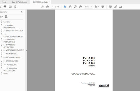 Enhance your farming efficiency with the CASE IH Tractor Puma 130, Puma 145, and Puma 160 Operator’s Manual. This comprehensive PDF file is designed to provide you with essential information and guidance for optimal operation and maintenance of your tractor