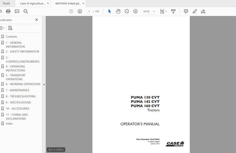 Discover the essential CASE IH Tractor Puma 130, Puma 145, and Puma 160 CVT Operator’s Manual, available in a convenient PDF format. This comprehensive guide is designed to enhance 