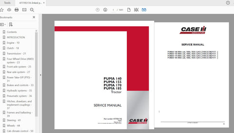 Unlock the full potential of your CASE IH Tractor with the comprehensive Service Manual for Puma models 140, 155, 170, and 185. This PDF file, catalog number 47770517A, is an essential