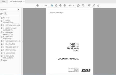 Unlock the full potential of your CASE IH Tractor with the Puma 150 and Puma 165 Tier 4B Operator’s Manual. This comprehensive PDF file is designed to provide you with essential