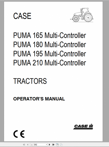 Unlock the full potential of your CASE IH Puma 165-210 Multi-Controller with our comprehensive operator manual in PDF format. This essential guide provides detailed instructions