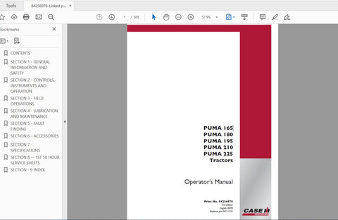 Enhance your farming efficiency with the CASE IH Tractor Puma 165, 180, 195, 210, and 225 Operator’s Manual. This comprehensive PDF file is designed to provide you with essential