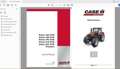 Unlock the full potential of your CASE IH Tractor with the Puma 165, 180, 195, 210, and 225 CVX Service Manual (84172758A). This comprehensive PDF file is your go-to resource for detailed