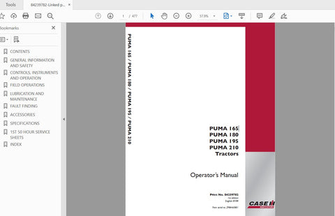 Discover the essential CASE IH Tractor Puma 165, 180, 195, and 210 Operator’s Manual, available in a convenient PDF format. This comprehensive guide is designed to enhance your